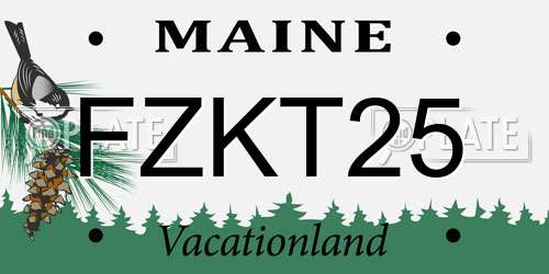 FZKT25 Maine License Plate