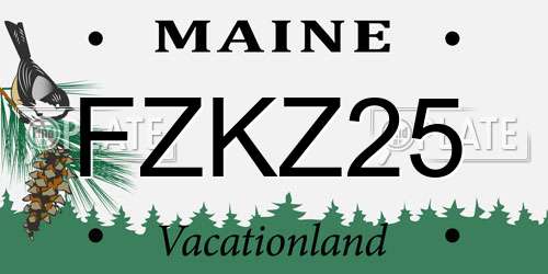 FZKZ25 Maine License Plate