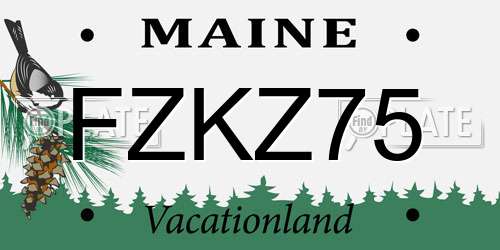 FZKZ75 Maine License Plate