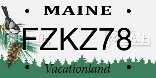FZKZ78 Maine License Plate