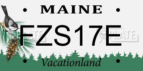 FZS17E Maine License Plate