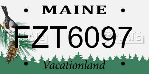 FZT6097 Maine License Plate