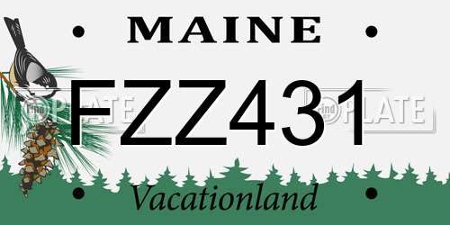 FZZ431 Maine License Plate