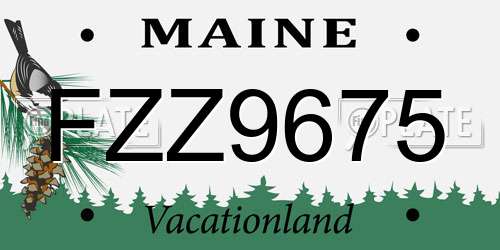 FZZ9675 Maine License Plate