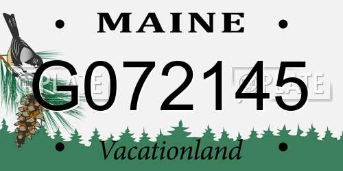 G072145 Maine License Plate