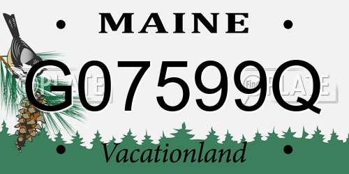 G07599Q Maine License Plate
