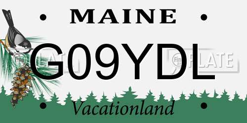 G09YDL Maine License Plate