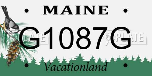 G1087G Maine License Plate