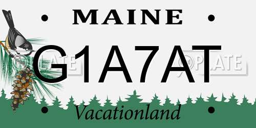 G1A7AT Maine License Plate