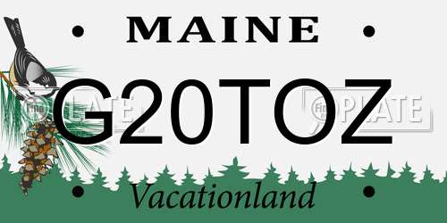 G20TOZ Maine License Plate