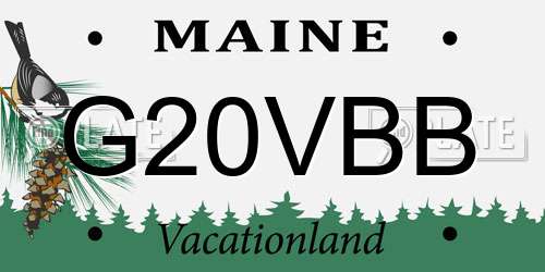 G20VBB Maine License Plate