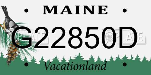 G22850D Maine License Plate