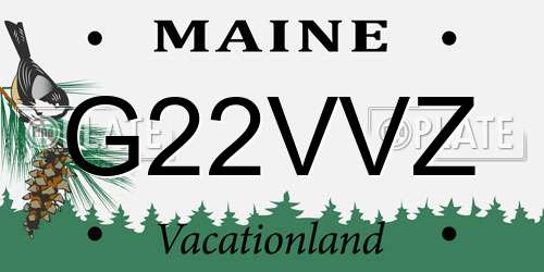 G22VVZ Maine License Plate