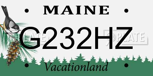 G232HZ Maine License Plate