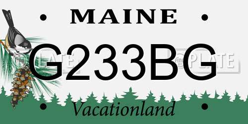 G233BG Maine License Plate