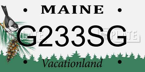 G233SG Maine License Plate