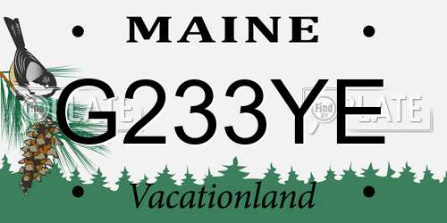 G233YE Maine License Plate