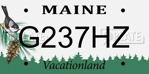 G237HZ Maine License Plate