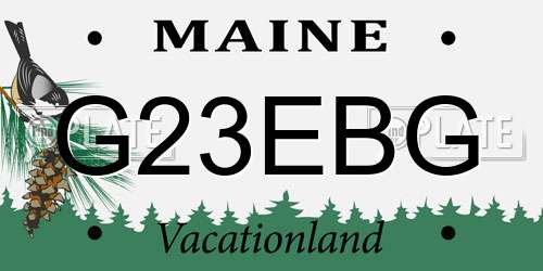 G23EBG Maine License Plate