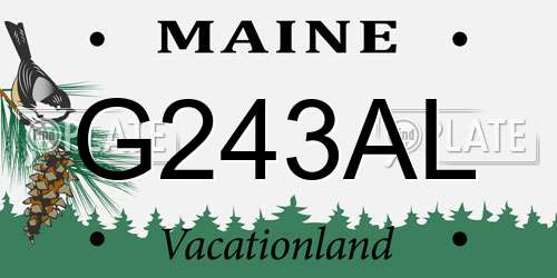 G243AL Maine License Plate