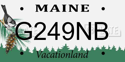 G249NB Maine License Plate