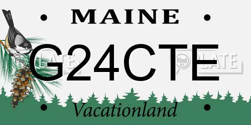 G24CTE Maine License Plate