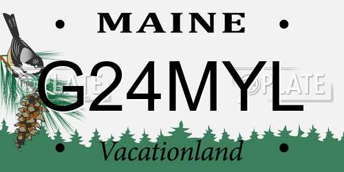 G24MYL Maine License Plate