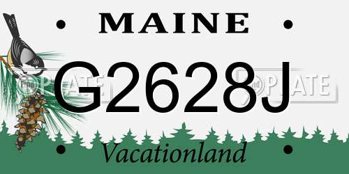 G2628J Maine License Plate