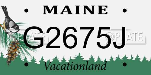 G2675J Maine License Plate