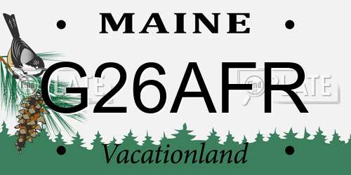 G26AFR Maine License Plate