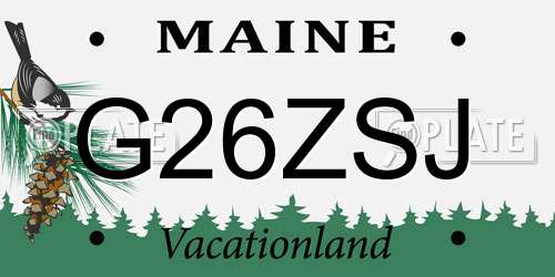 G26ZSJ Maine License Plate