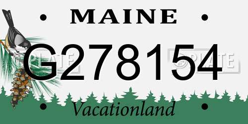 G278154 Maine License Plate