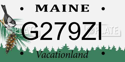 G279ZI Maine License Plate