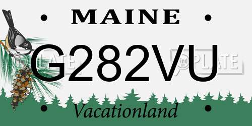 G282VU Maine License Plate