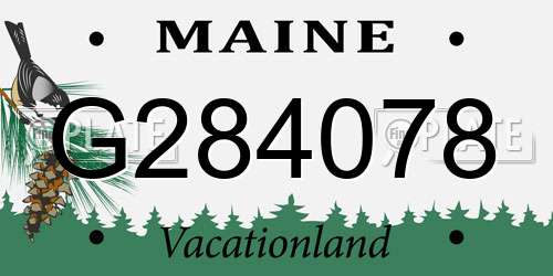 G284078 Maine License Plate
