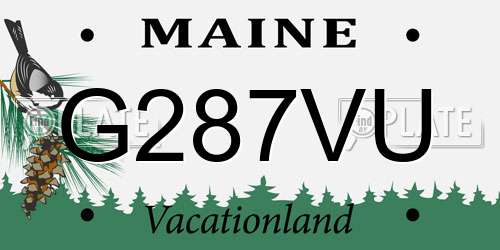 G287VU Maine License Plate