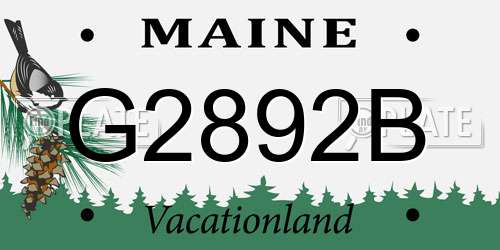 G2892B Maine License Plate