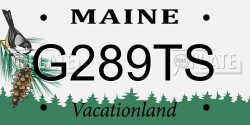 G289TS Maine License Plate