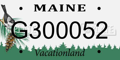 G300052 Maine License Plate