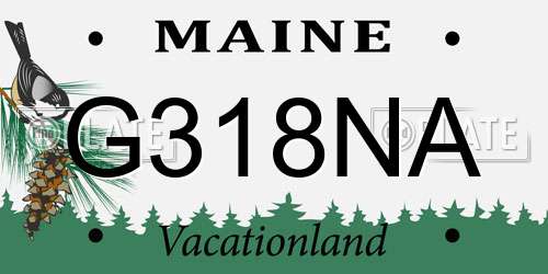 G318NA Maine License Plate
