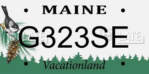 G323SE Maine License Plate
