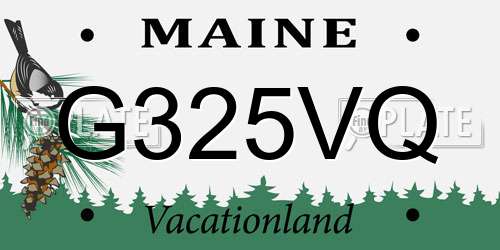 G325VQ Maine License Plate