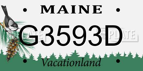 G3593D Maine License Plate
