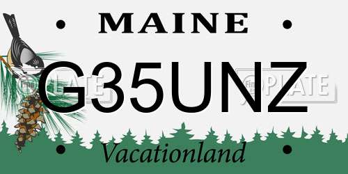 G35UNZ Maine License Plate