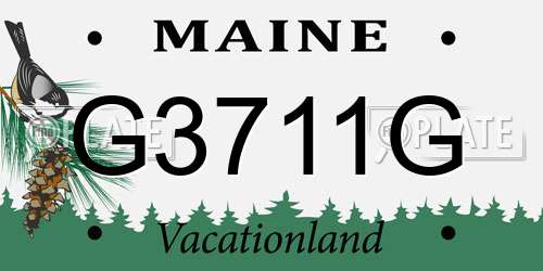 G3711G Maine License Plate