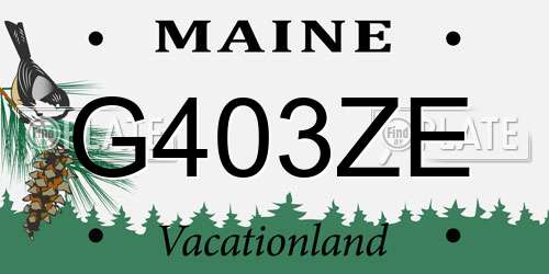 G403ZE Maine License Plate
