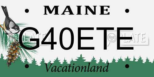 G40ETE Maine License Plate