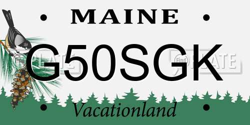 G50SGK Maine License Plate