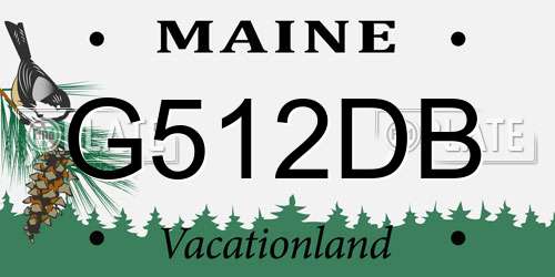 G512DB Maine License Plate