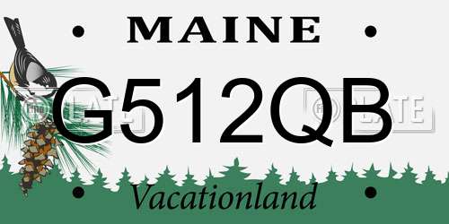 G512QB Maine License Plate